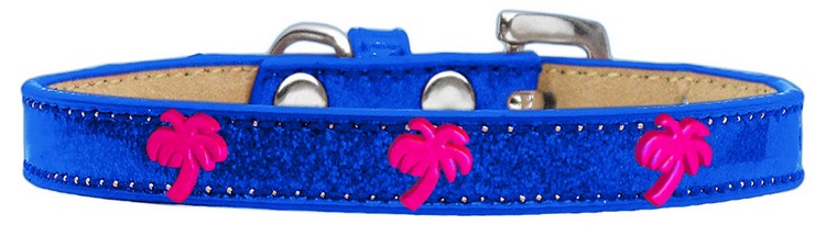 Pink Palm Tree Widget Dog Collar Blue Ice Cream Size 18